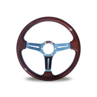 Autotecnica Indy Woodgrain Polished Spoke Steering Wheel 350mm 22-212CT