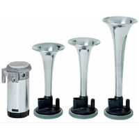 Autotecnica Triple Tone Chrome Air Horns 12v Universal 20-10M