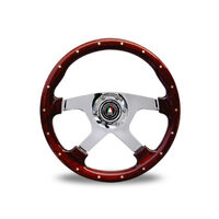 Autotecnica Bullit Woodgrain with Polished Spokes Steering Wheel Large 380mm 22-945