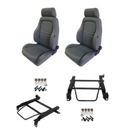 Autotecnica Toyota Landcruiser 100 Series 1998-2007 Grey Adventurer Cloth Seat & Rails Combo