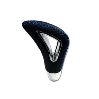 New Generation Black Leather With Blue Stitching Gear Knob