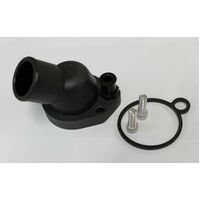 Autotecnica Ford Windsor 45 Degree Swivel Thermostat Housing Water Neck Black ADS3554BK