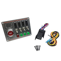 Autotecnica Switch Panel Universal (4 Switch - 4 Light - 4 Fuse) Silver ADS8332SL