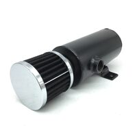 Aluminum Breather Catch Tank With Two 1/2 NPT Black