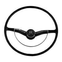 Steering wheel chrome ring & button For VW Volkswagen Beetle 1955-1965 (Black)