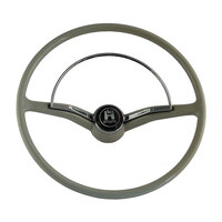 Steering wheel chrome ring & button For VW Volkswagen Beetle 1955-1965 (Grey)