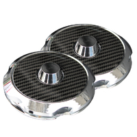 FMFS--Mustang 5.0L Chrome Strut Top Covers with Carbon Fibre Inserts (2015-2018)