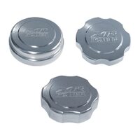 ALLOY BILLET CAPS SUIT BA/F/G 6CYL SET OF 3 OIL,COOLANT,POWER STEERING COVERS