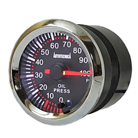 Autotecnica Oil Pressure Gauge 100psi Black/Chrome 52mm G6146G7