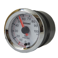 Autotecnica Oil Pressure Gauge 100psi White/Chrome 52mm G6146G7W