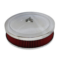 Autotecnica Carburetor Air Filter With Chrome Top 14" HFL14C