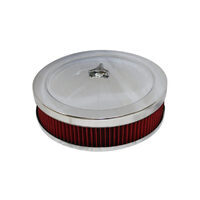 Autotecnica Carburetor Air Filter With Chrome Top & Normal Base 9" HFL9C