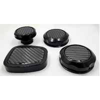 Alloy Billet Caps Suits VF SET 4 Oil,2X OVERFLOW,WASHER COVER SHADOW CARBON COMBINATION