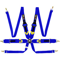 (FIA)(HANS) 6-Point Racing Harness Quick Release (Blue)