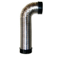 Autotecnica Flexible Air Intake Pipe 3" 100cm Long - Silver SILC