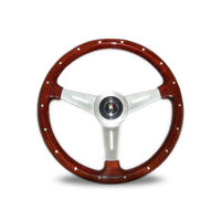 Classic Woodgrain Alloy Spoke Steering Wheel (Dark Timber)