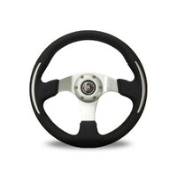 Racer III Leather Steering Wheel - Grey