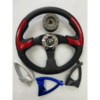 BOATING BLACK STEERING WHEEL(INCLUDES 4 INTERCHANGEBLE SPOKE TRIMS) Clearance